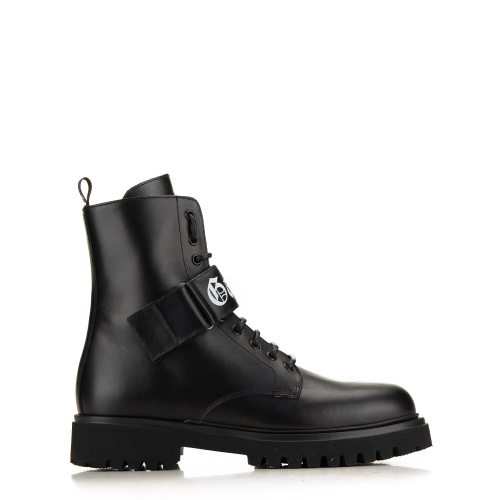 John Galliano Men's Lace up Black Ankle Boots 