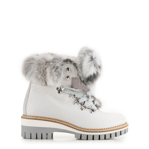 New Italia Shoes Women's Stamp Lapin Fur Ankle Boots