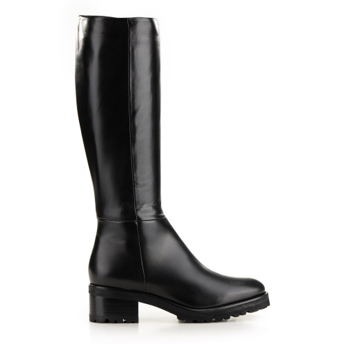 Le Pepe Women's Black Knee High Boots in Leather