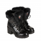 New Italia Shoes Women's Black Lapin Fur Ankle Boots - look 2