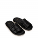 Barracuda Men's Black Slides in Leather - look 2