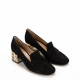 Baldinini Ladies block heeled loafers in suede - look 2