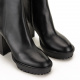Bianca Di Women's black ankle boots in leather - look 5