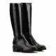 Le Pepe Women's Black Knee High Boots in Leather - look 2