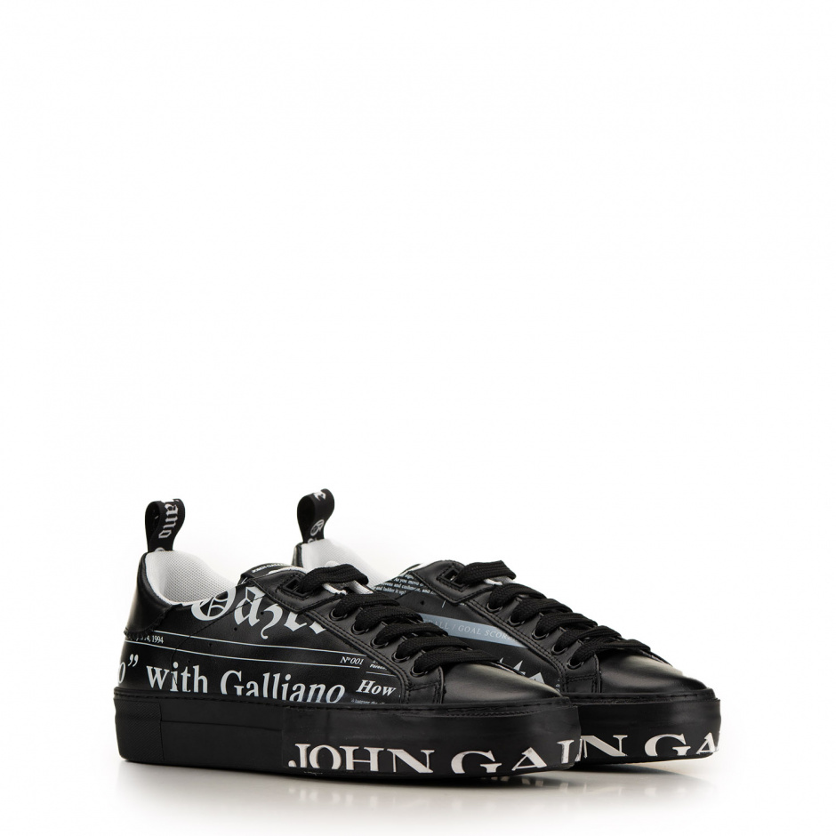 John Galliano Men's Black Sneakers - look 3