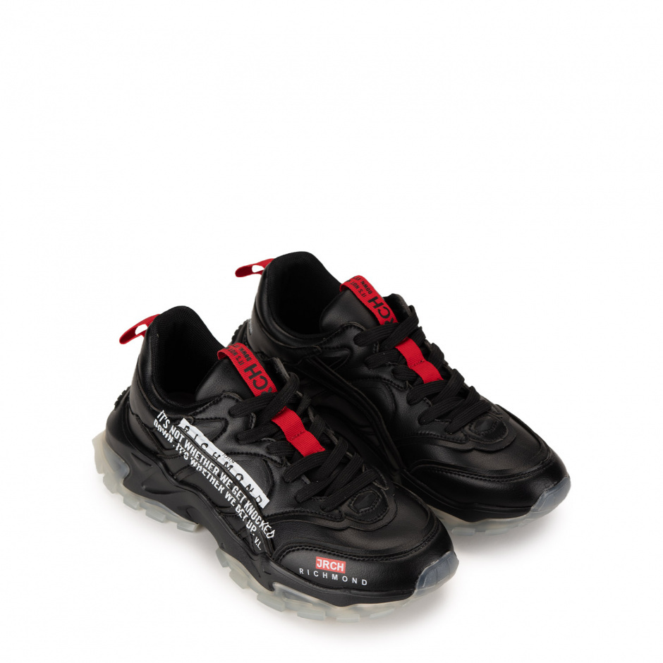 John Richmond Men's Black Sneakers with Lettering - look 2