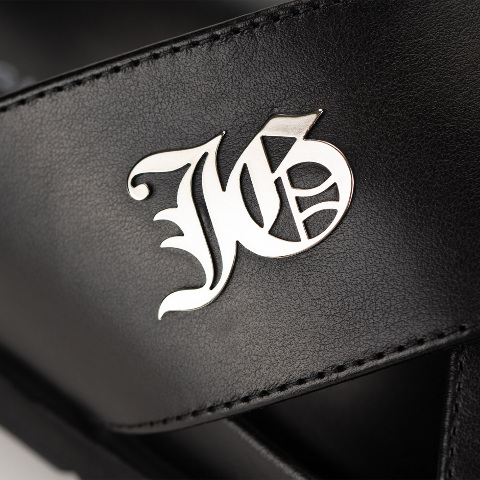 John Galliano Men's Black Slides in Leather - look 3