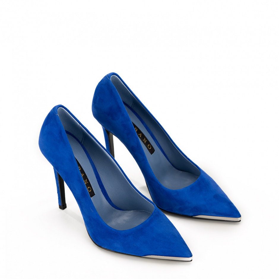Albano Women's blue pumps in suede - look 2