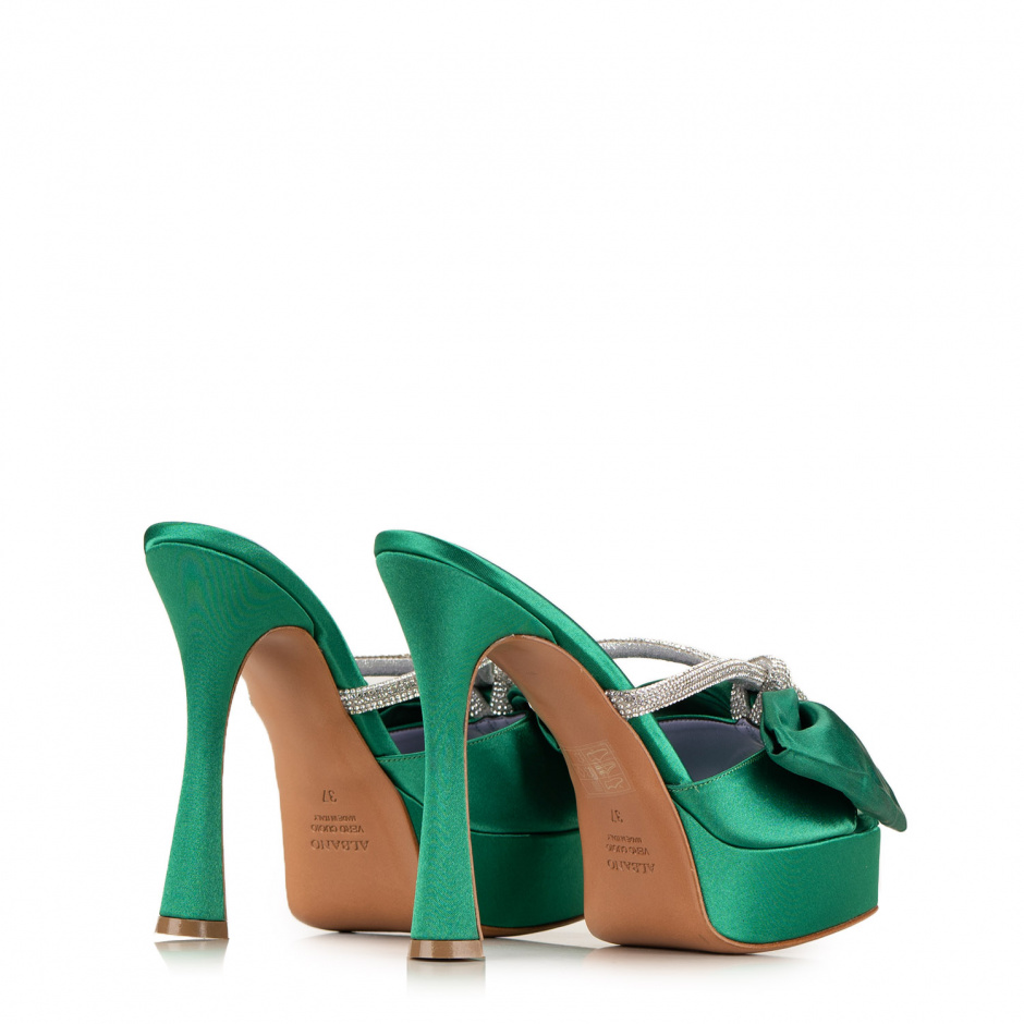 Albano Women's Platformed Sandals Green - look 3