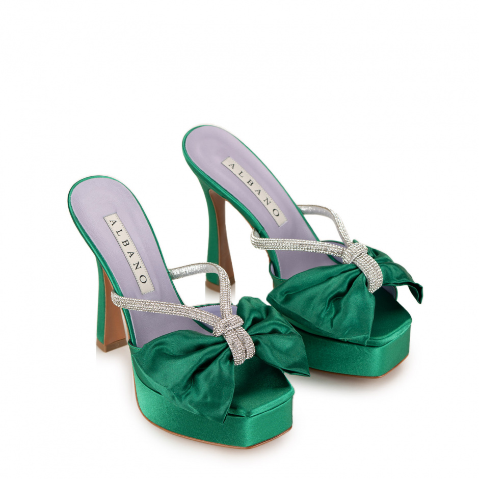Albano Women's Platformed Sandals Green - look 2