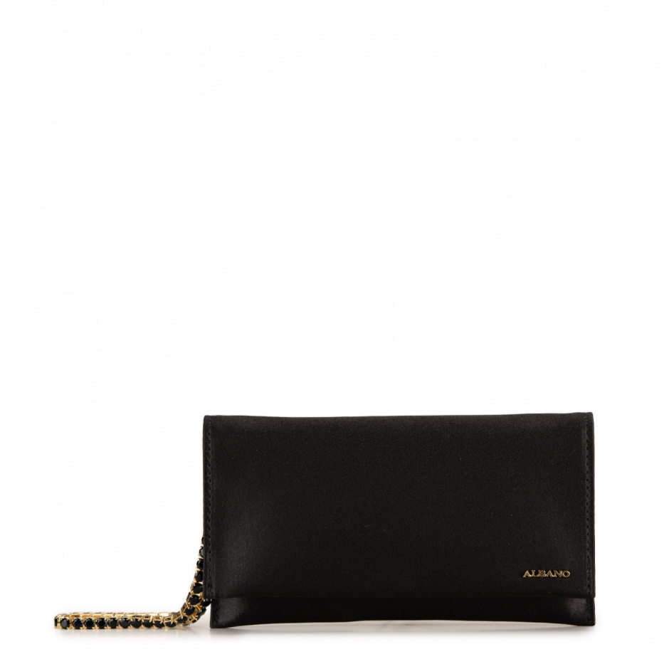 Albano Women's Black Handbag in Satin - look 1