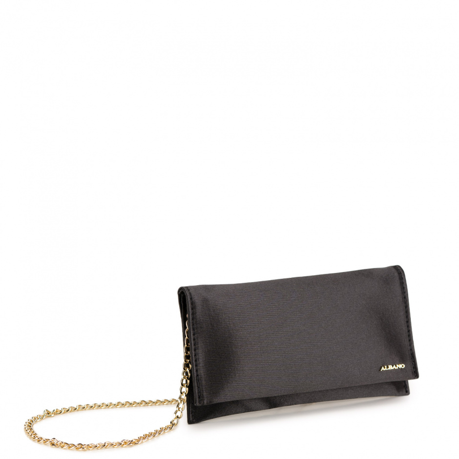 Albano Women's Black Handbag in Satin - look 2