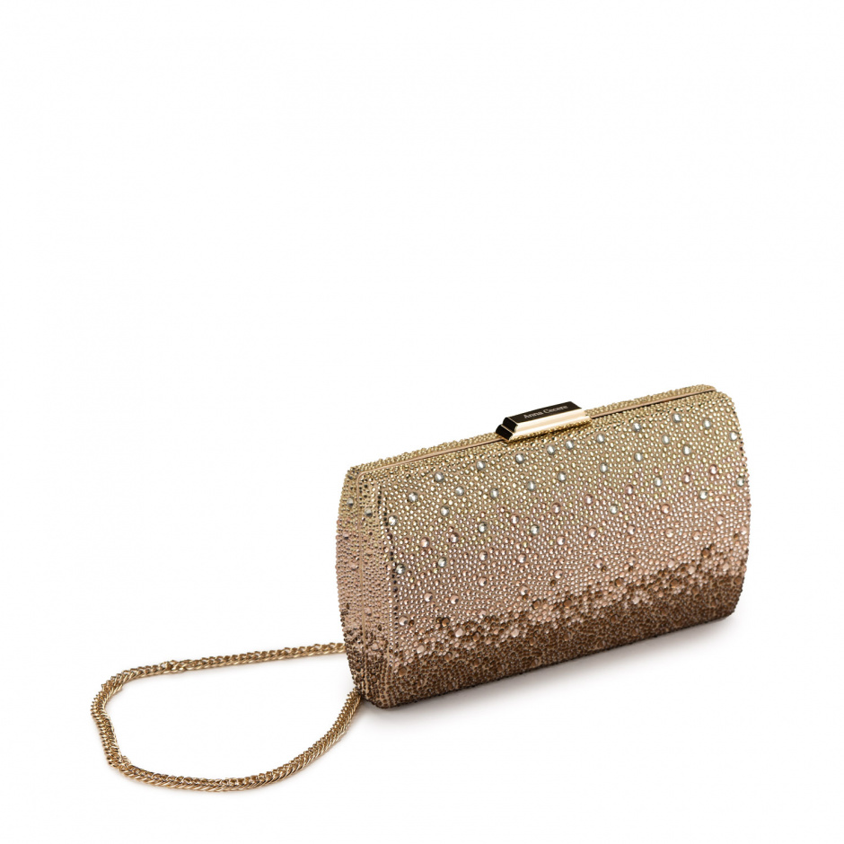Anna Cecere Women's Golden Handbag - Clutch in Rhinestones - look 2
