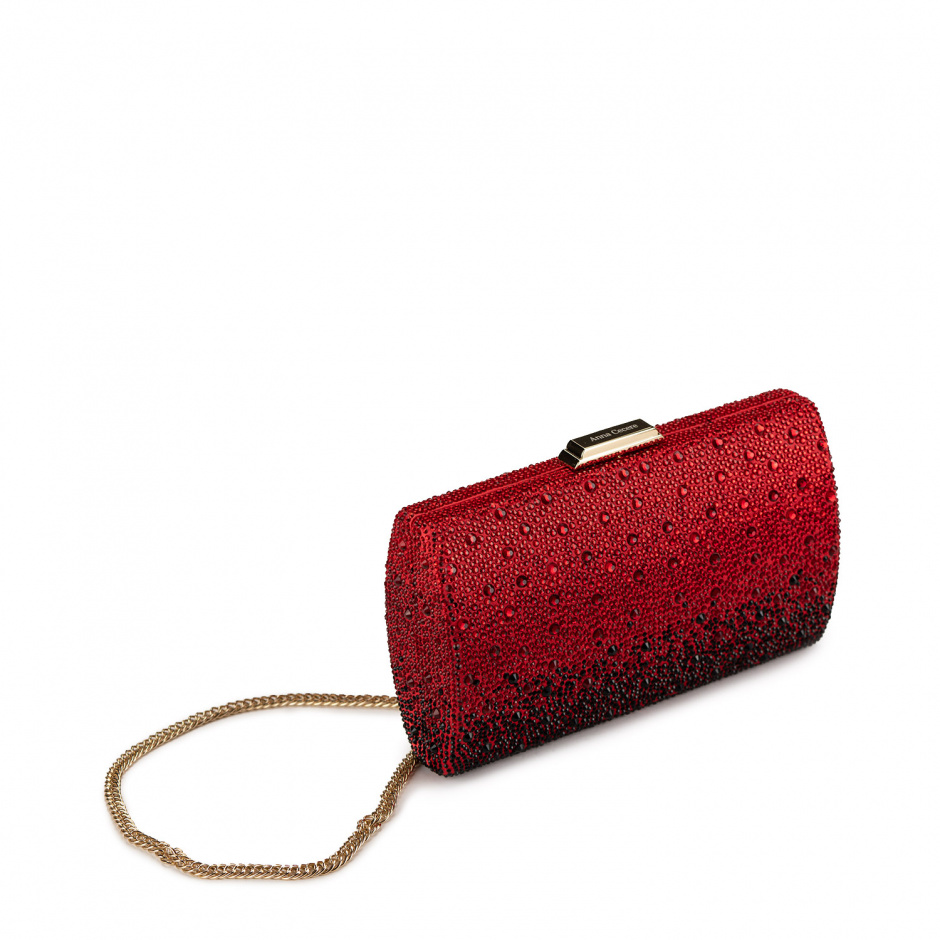 Anna Cecere Women's Red Handbag - Clutch in Rhinestones - look 2
