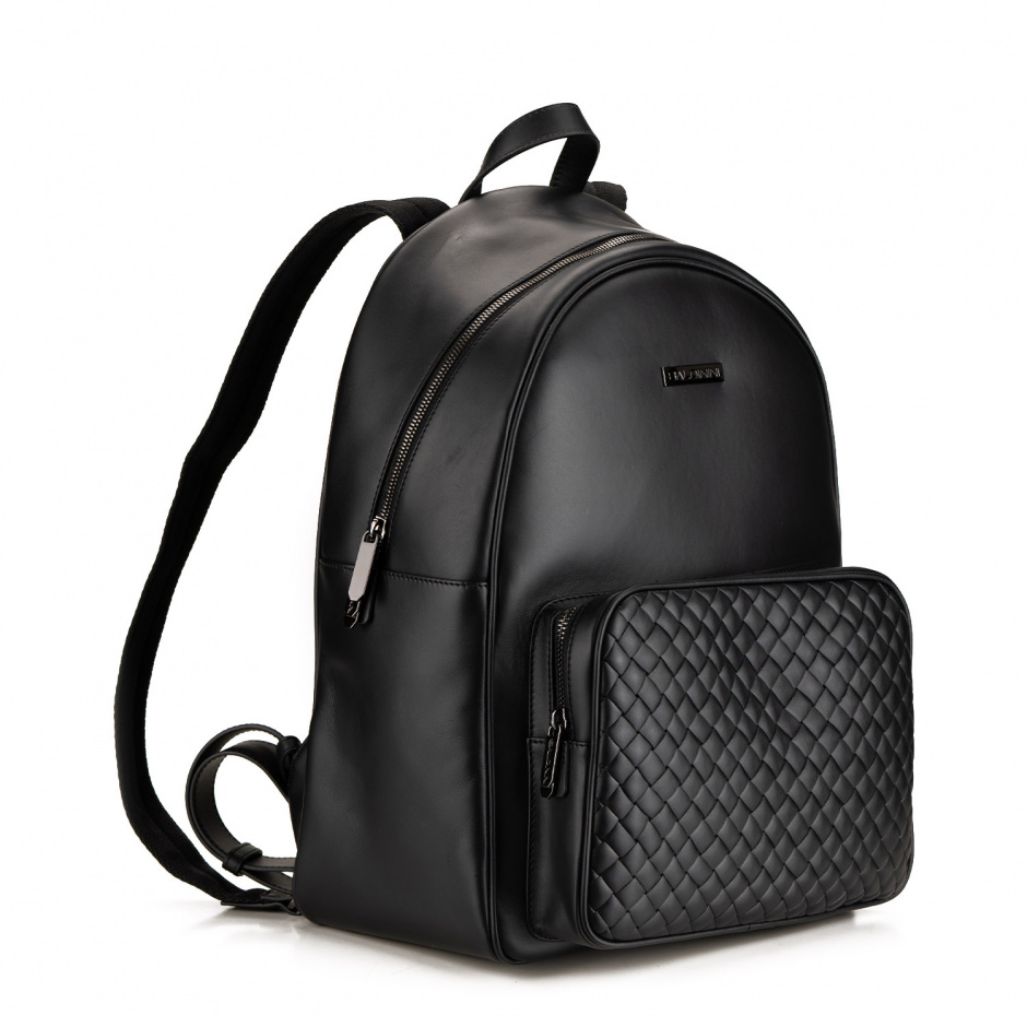 Baldinini Black Backpack in Leather - look 2