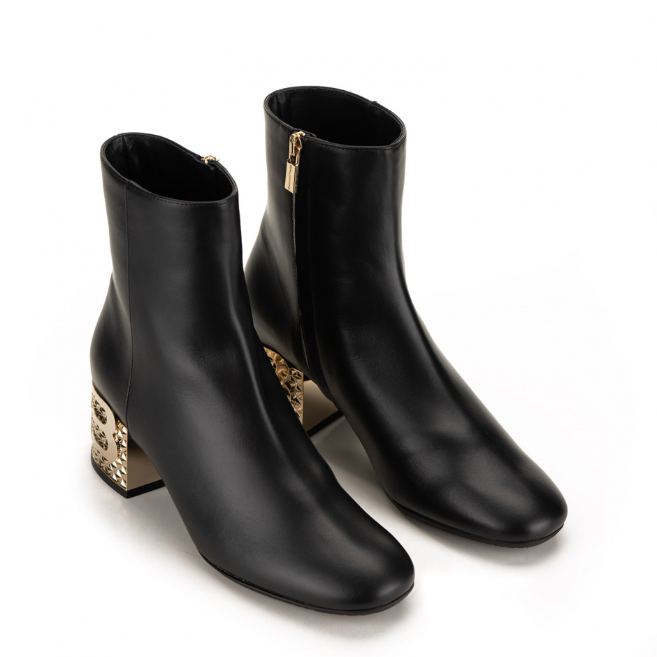 Baldinini Block heel ankle boots in leather - look 5