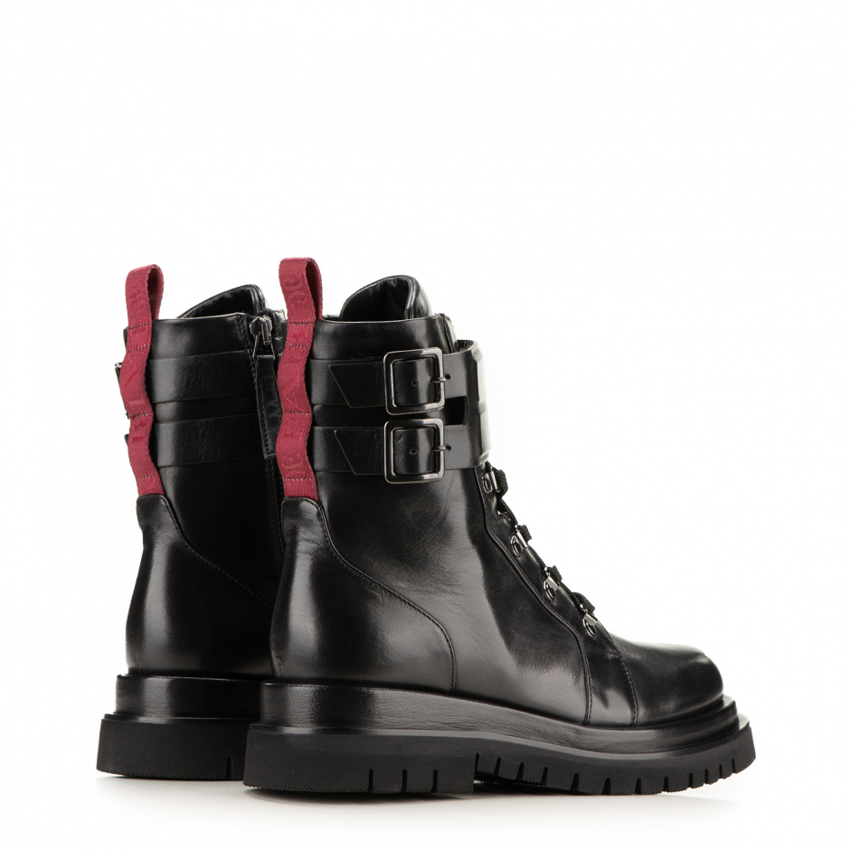 Fabi Ladies combat boots in leather - look 4