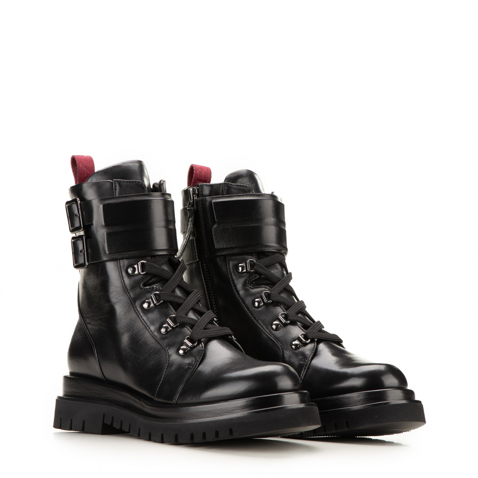 Fabi Ladies combat boots in leather - look 3