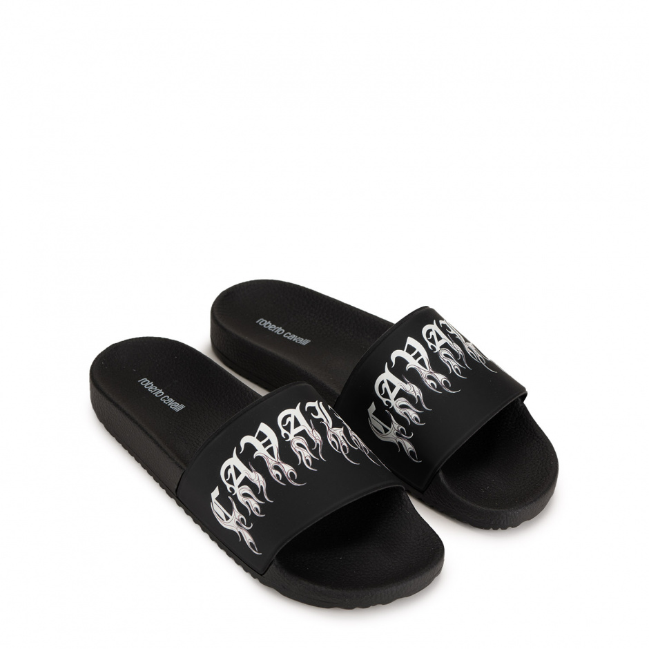 Roberto Cavalli Men's Black Slides - look 2