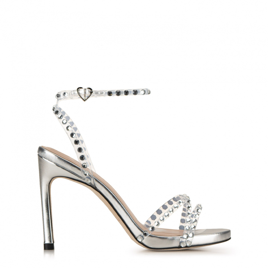 TOSCA BLU Women's Heeled Silver Sandals - look 1