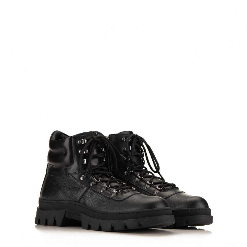 Baldinini Men's Lace up Ankle Boots in Leather - look 4