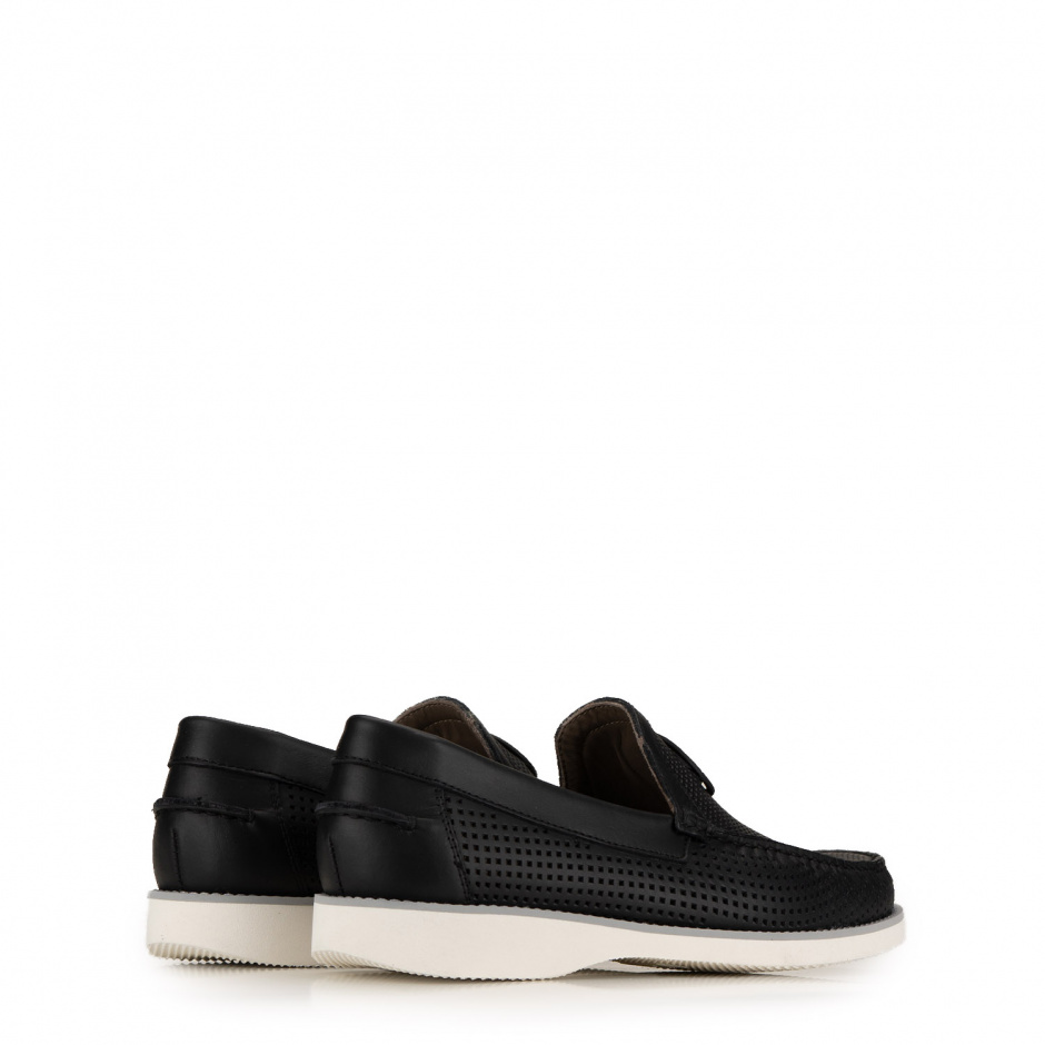 Baldinini Men's Leather Moccasins in Perforations - look 3