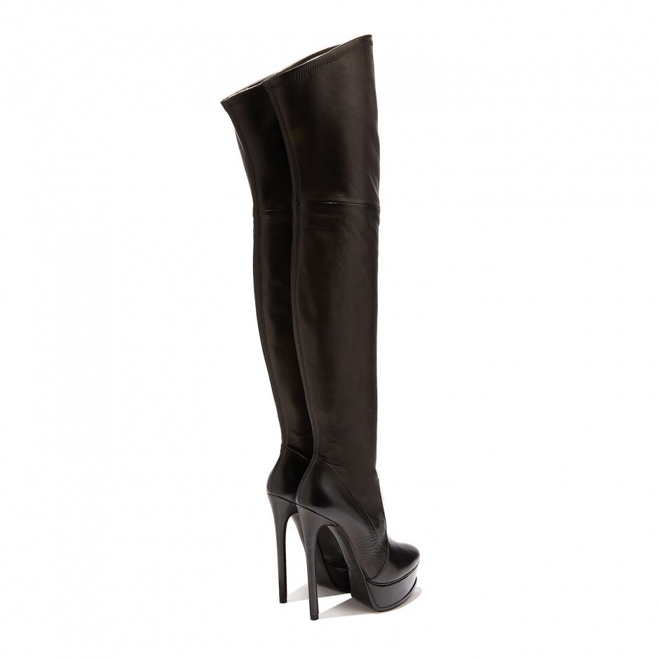 Casadei Women's Leather Knee High Boots FLORA - look 3