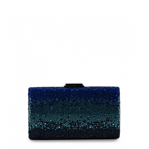 Women's Blue Handbag - Clutch in Rhinestones